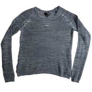 🖤 a.n.a A New Approach Blue Open Knit Crochet Long Sleeve Pullover Sweater